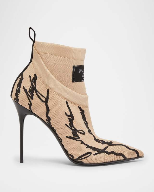 Love Letter Knit Stiletto Ankle Boots